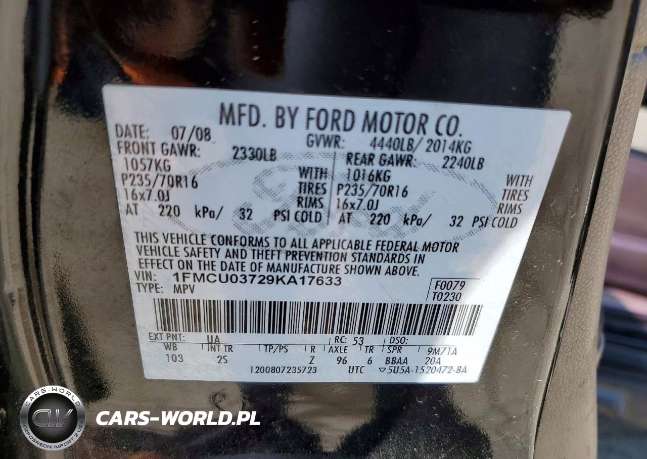 2009 Ford Escape Xlt VIN:1FMCU03729KA17633 - 13