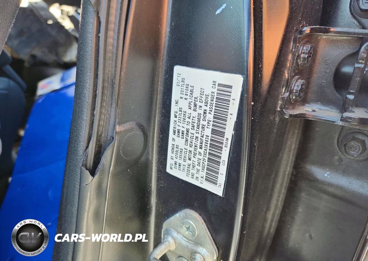 2012 Honda Accord Lx VIN:1HGCP2F3XCA069638 - 12