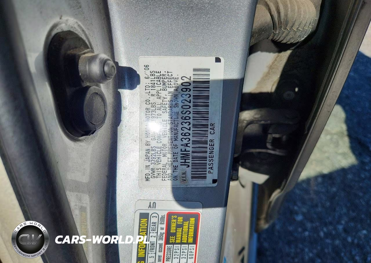 2006 Honda Civic Hybrid VIN:JHMFA36236S023902 - 12