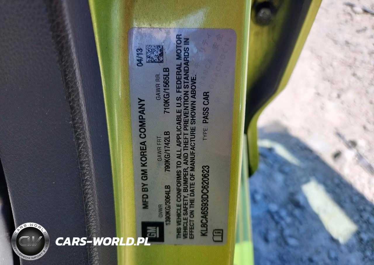 2013 Chevrolet Spark Ls VIN:KL8CA6S93DC620623 - 12