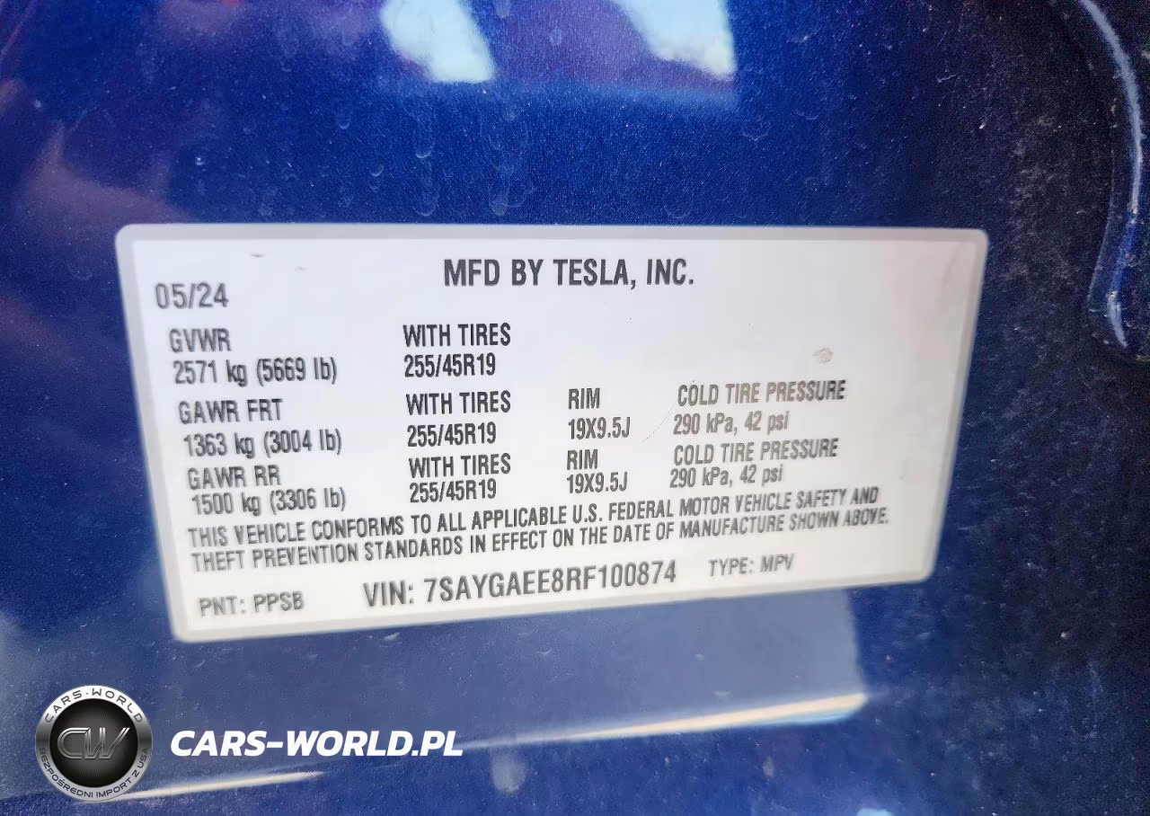 2024 Tesla Model Y VIN:7SAYGAEE8RF100874 - 14