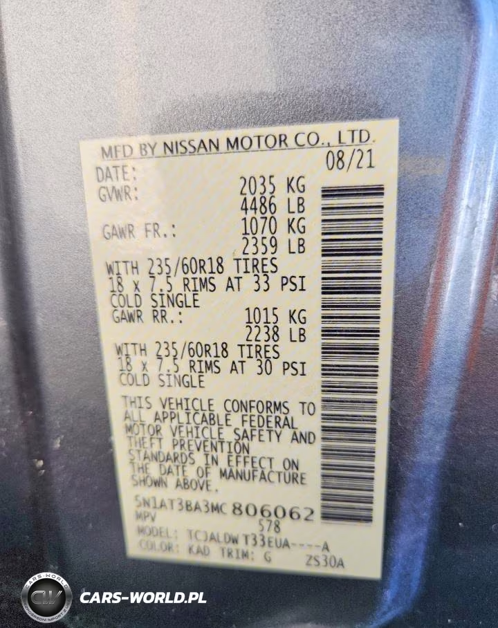 2021 Nissan Rogue Sv VIN:5N1AT3BA3MC806062 - 14