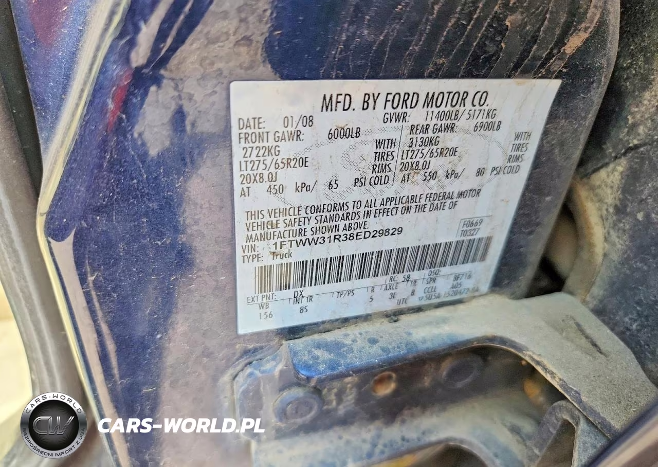 2008 Ford F350 Srw Super Duty VIN:1FTWW31R38ED29829 - 12