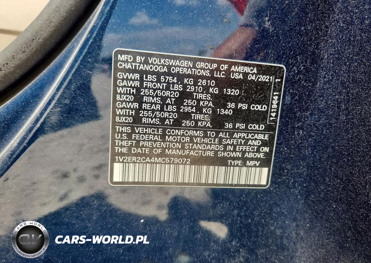 2021 Volkswagen Atlas Sel VIN:1V2ER2CA4MC579072 - 13