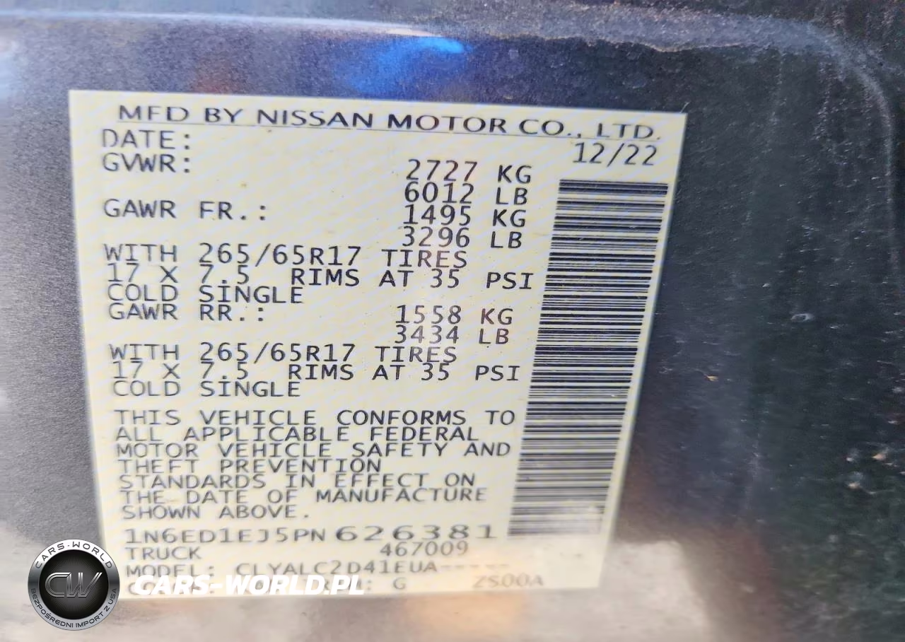 2023 Nissan Frontier Sv VIN:1N6ED1EJ5PN626381 - 13