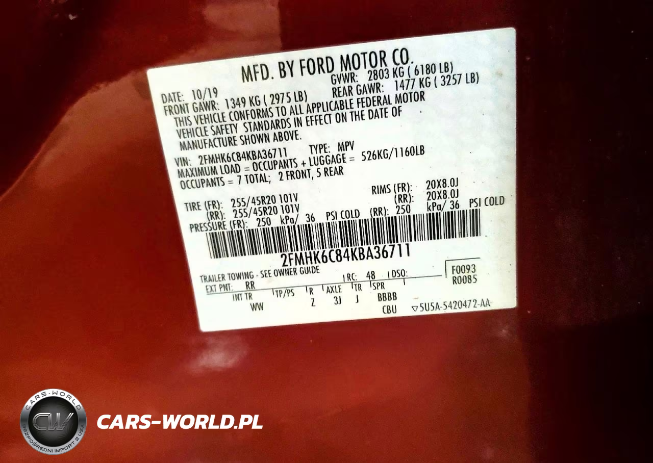 2019 Ford Flex Sel VIN:2FMHK6C84KBA36711 - 12