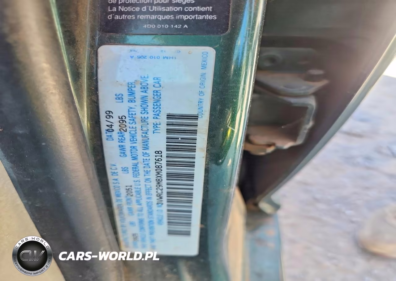 1999 Volkswagen Jetta Gl VIN:3VWRC29M8XM087618 - 13