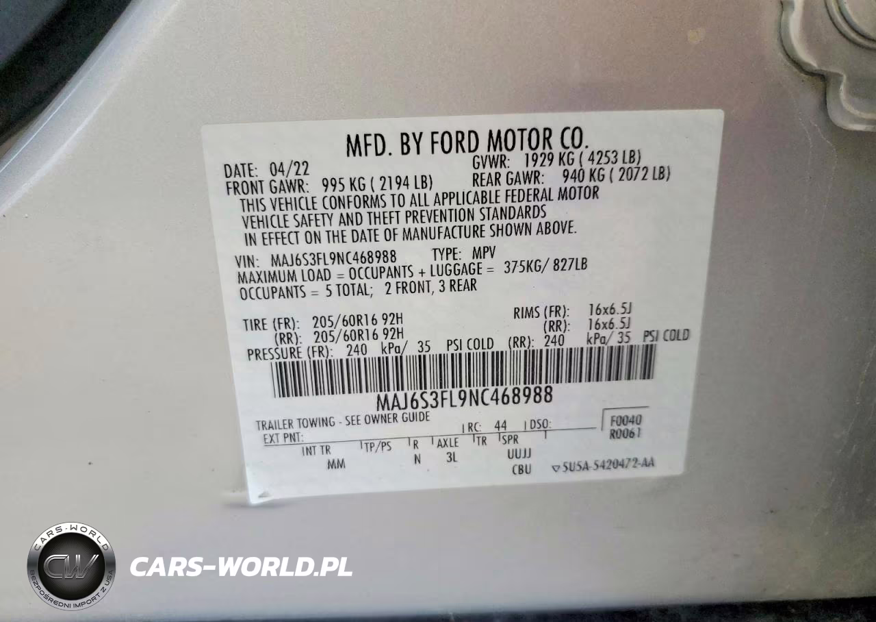 2022 Ford Ecosport S VIN:MAJ6S3FL9NC468988 - 14