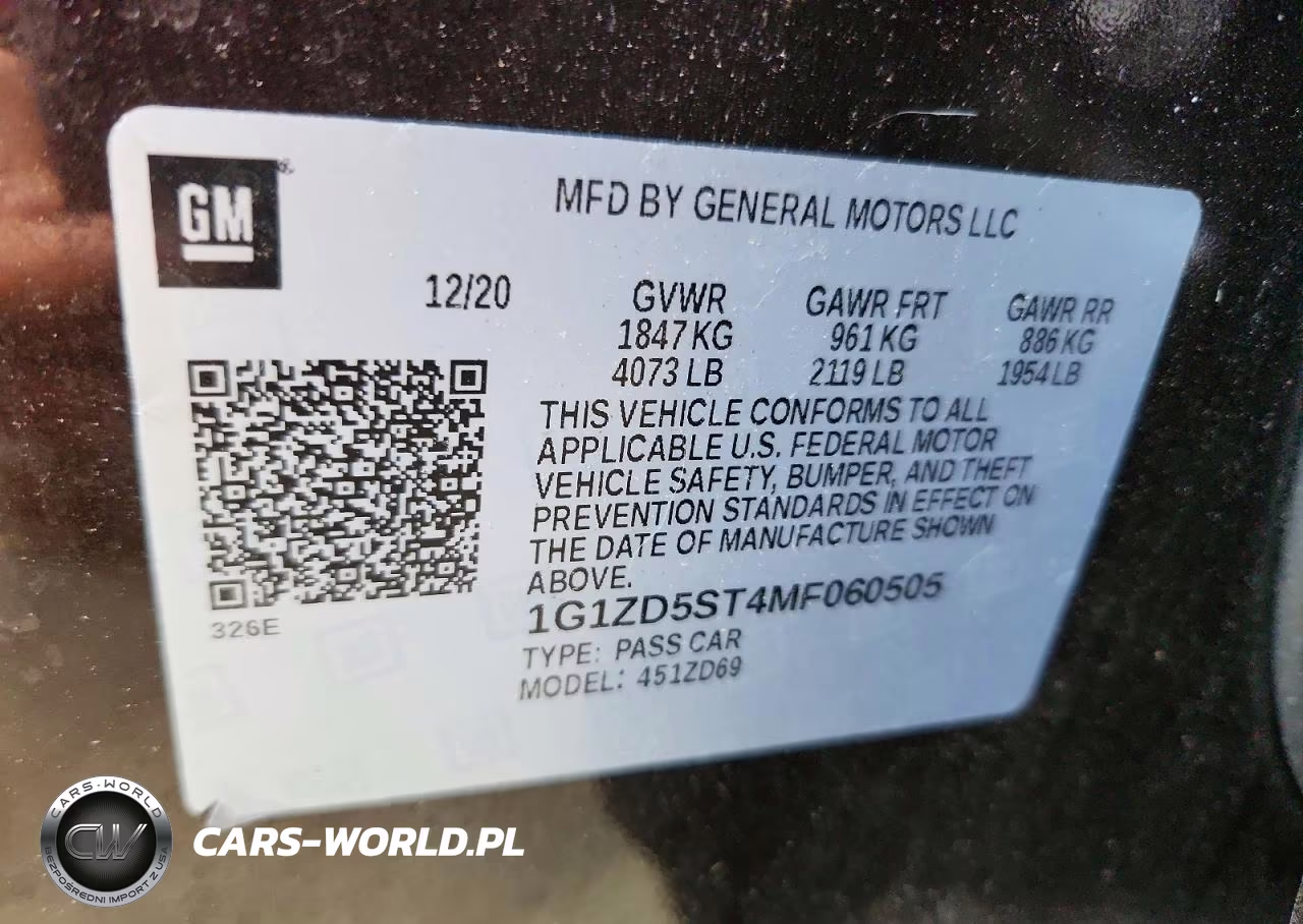 2021 Chevrolet Malibu Lt VIN:1G1ZD5ST4MF060505 - 12