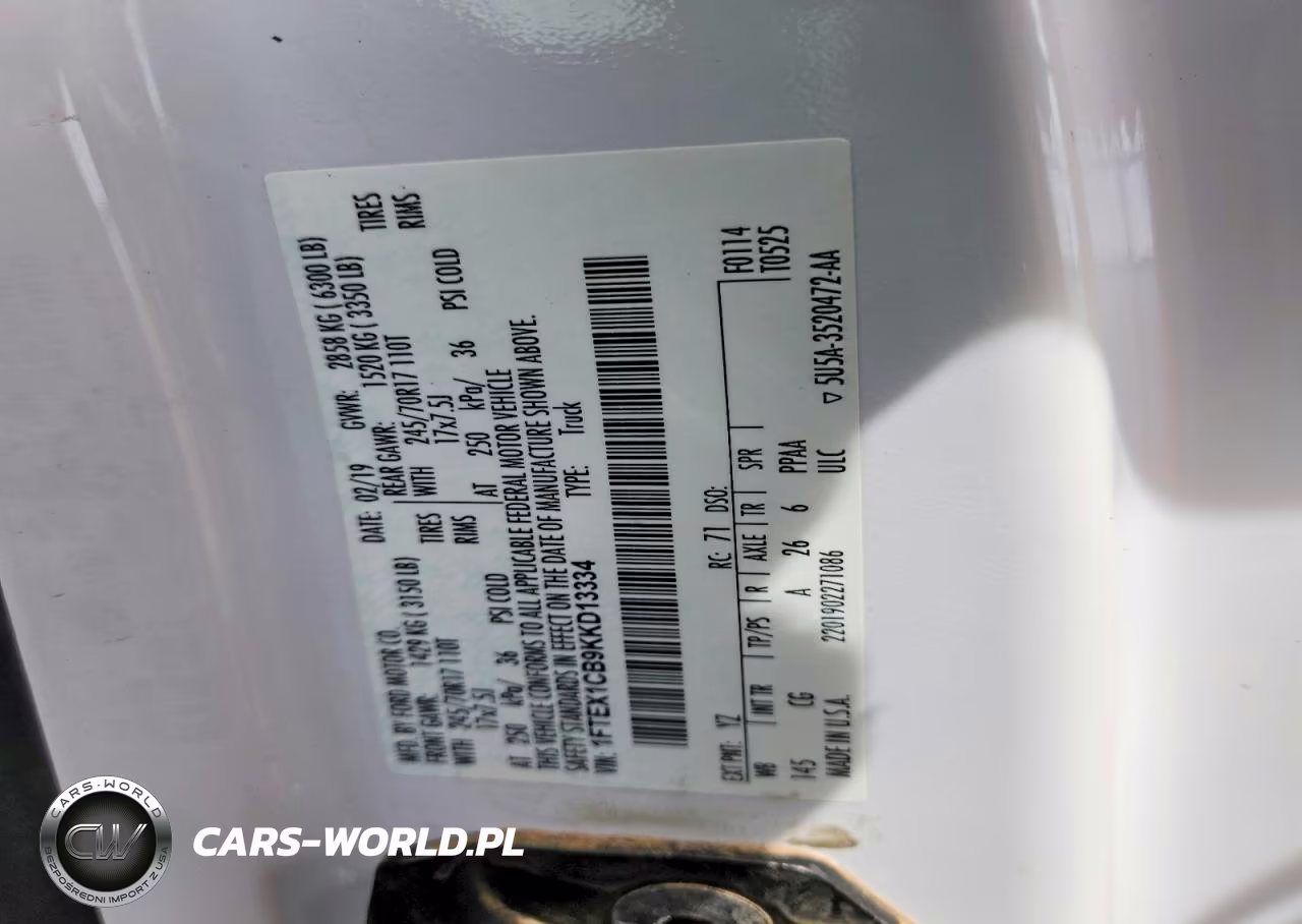 2019 Ford F150 Super Cab VIN:1FTEX1CB9KKD13334 - 12