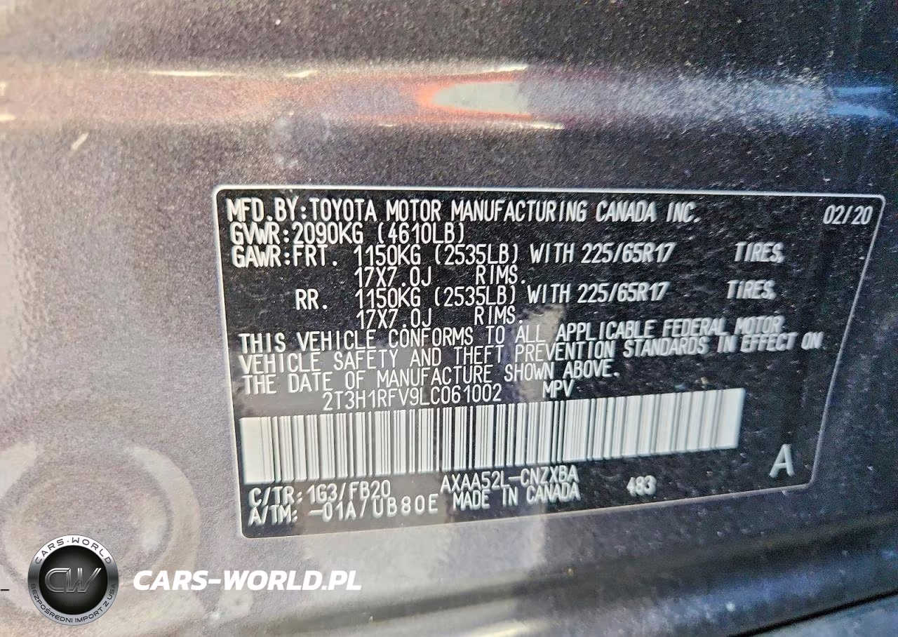 2020 Toyota Rav4 Le VIN:2T3H1RFV9LC061002 - 13