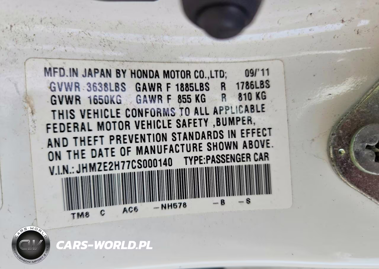 2012 Honda Insight Ex VIN:JHMZE2H77CS000140 - 13