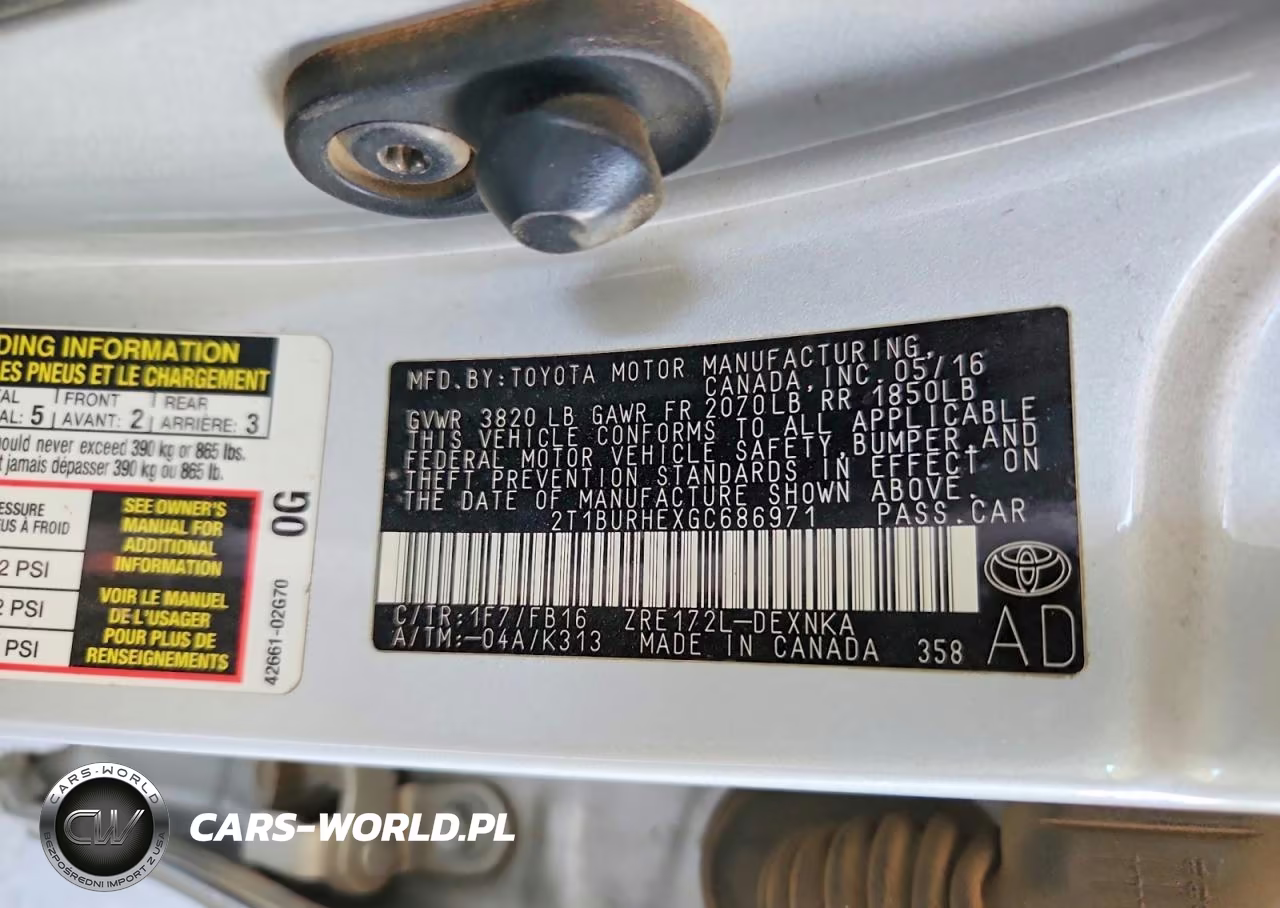 2016 Toyota Corolla Le VIN:2T1BURHEXGC686971 - 12