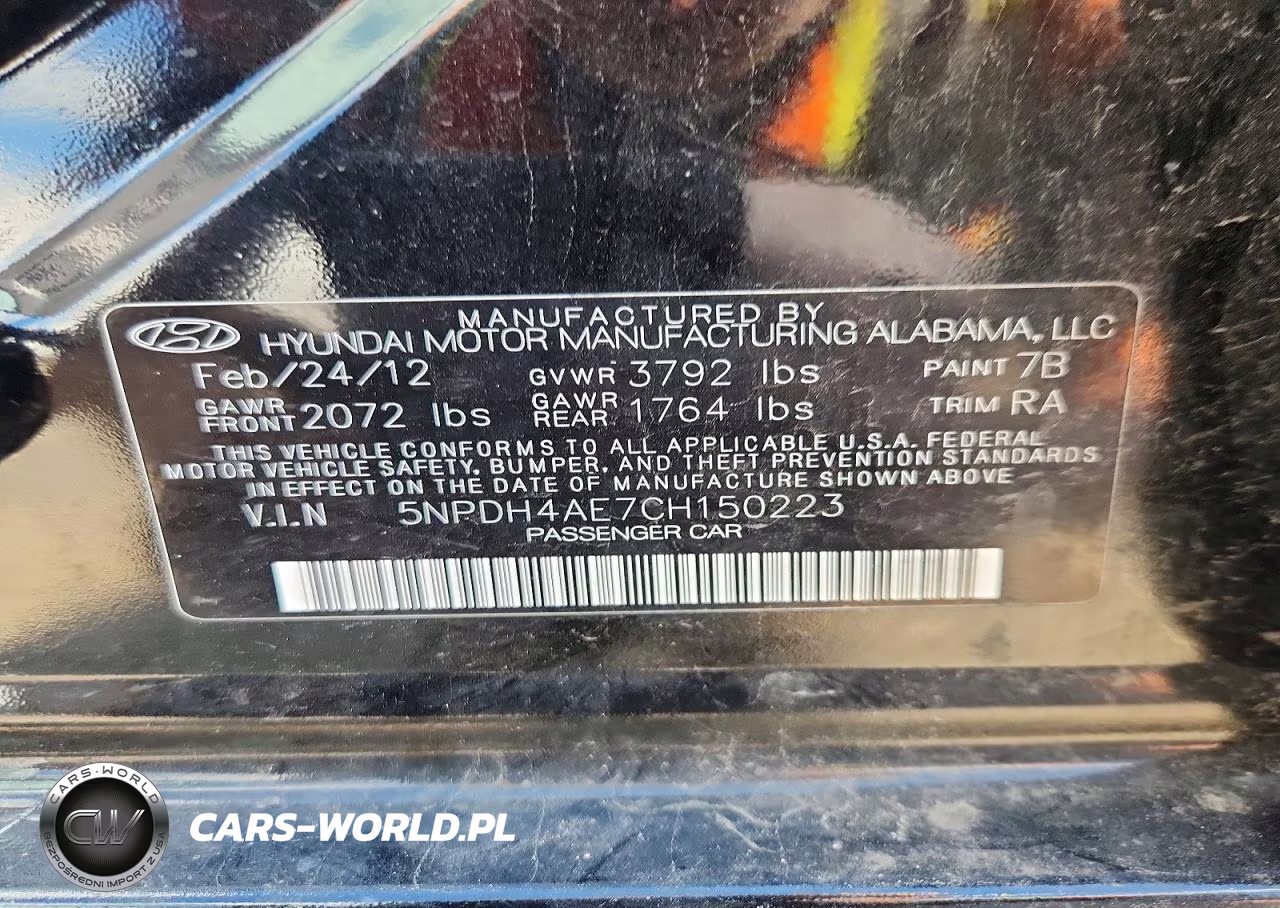 2012 Hyundai Elantra Gls VIN:5NPDH4AE7CH150223 - 12