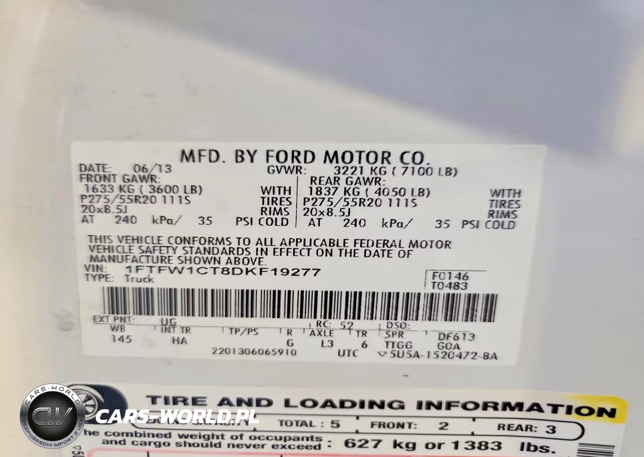 2013 Ford F150 Supercrew VIN:1FTFW1CT8DKF19277 - 12