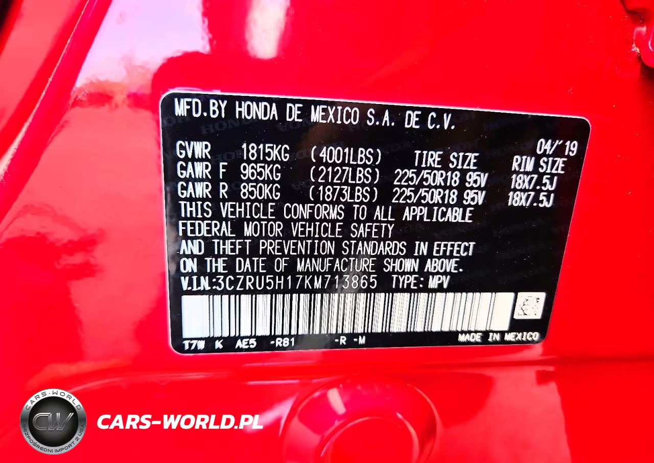 2019 Honda Hr-V Sport VIN:3CZRU5H17KM713865 - 14