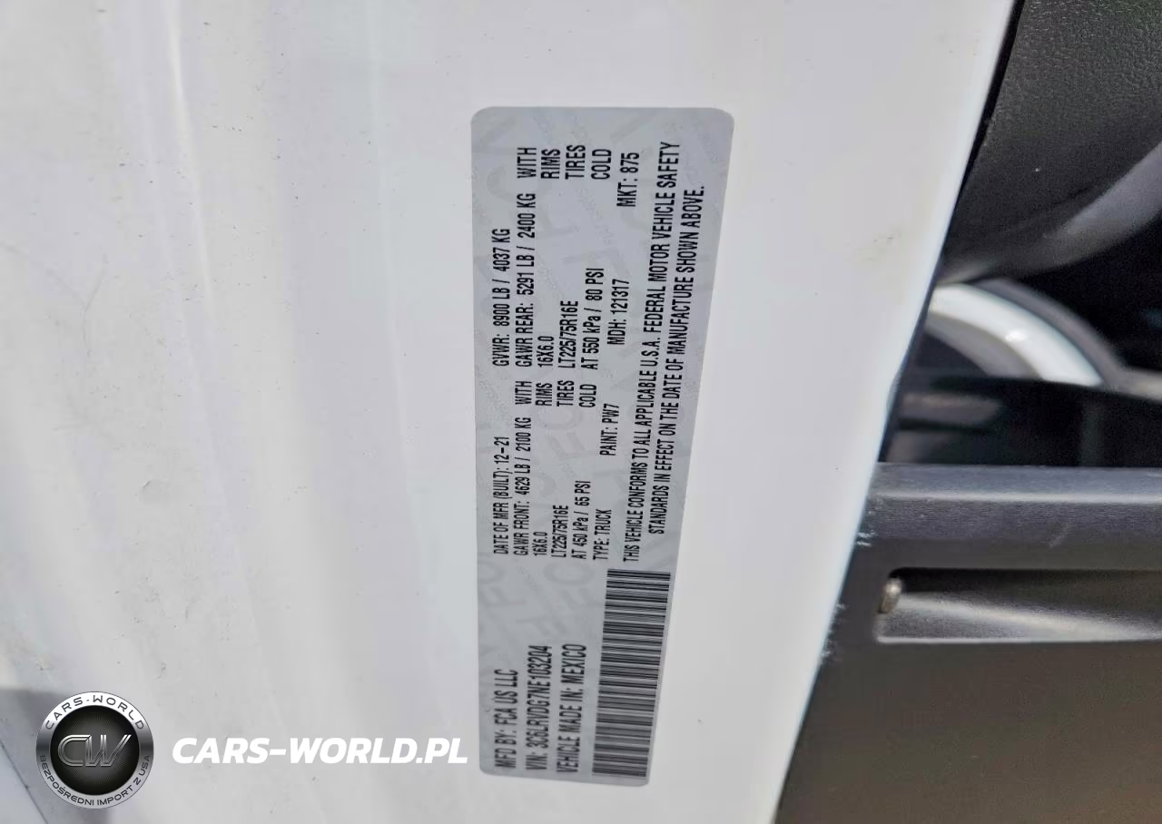 2022 Ram Promaster 2500 2500 High VIN:3C6LRVDG7NE103204 - 13