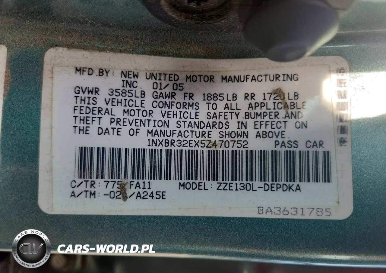 2005 Toyota Corolla Ce VIN:1NXBR32EX5Z470752 - 13