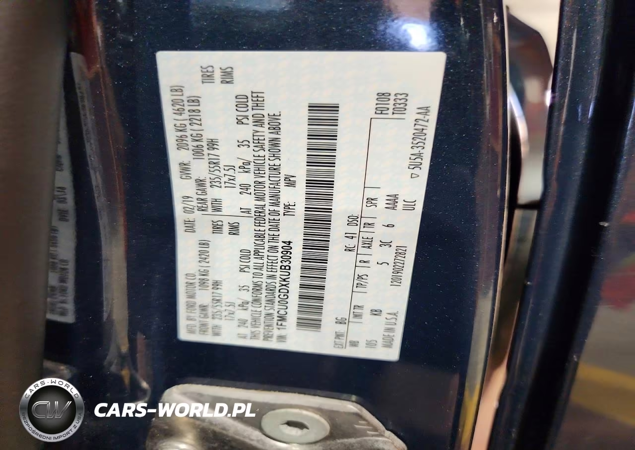 2019 Ford Escape Se VIN:1FMCU0GDXKUB30904 - 13