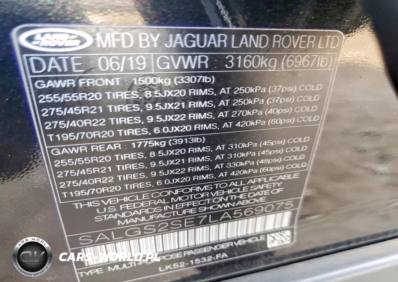 2020 Land Rover Range Rover P525 Hse VIN:SALGS2SE7LA569075 - 14