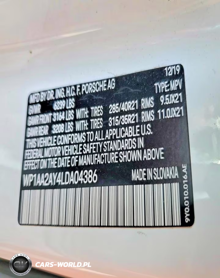 2020 Porsche Cayenne VIN:WP1AA2AY4LDA04386 - 13