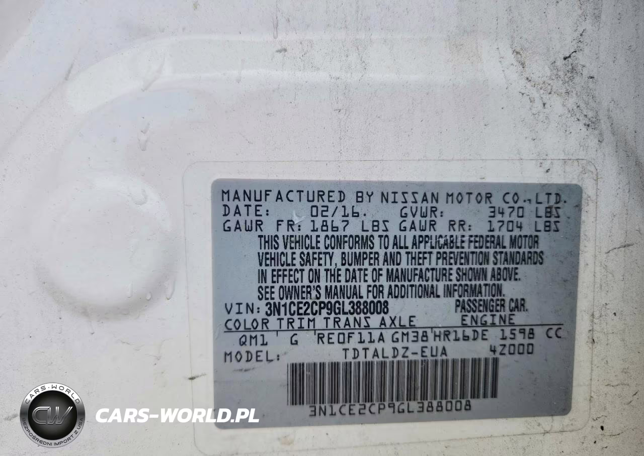 2016 Nissan Versa Note Sv VIN:3N1CE2CP9GL388008 - 12