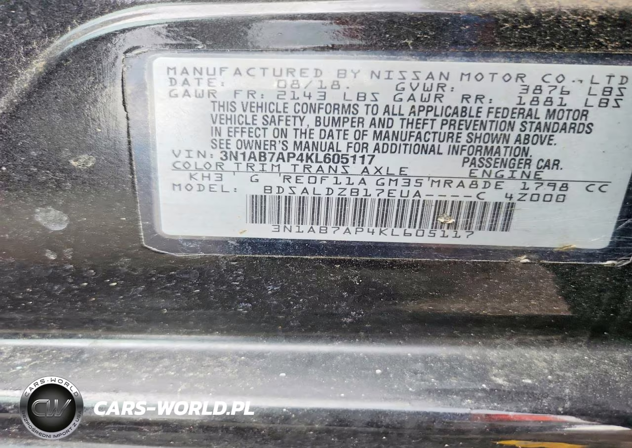 2019 Nissan Sentra Sv VIN:3N1AB7AP4KL605117 - 12