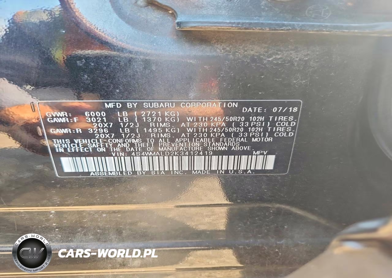 2019 Subaru Ascent Limited VIN:4S4WMALD2K3412419 - 12