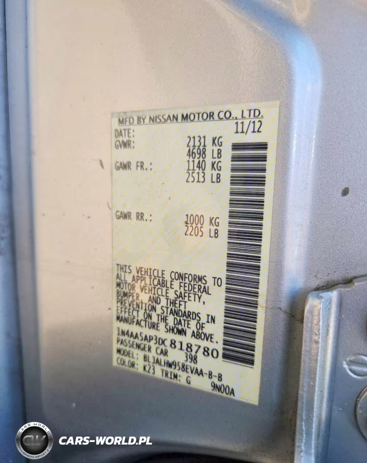 2013 Nissan Maxima 3.5 Sv VIN:1N4AA5AP3DC818780 - 12