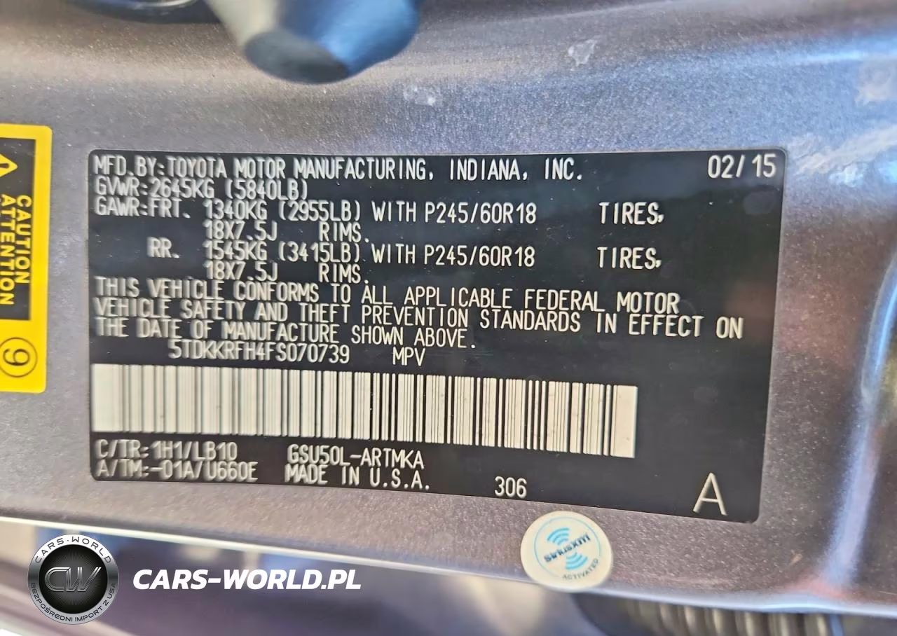 2015 Toyota Highlander Xle VIN:5TDKKRFH4FS070739 - 13