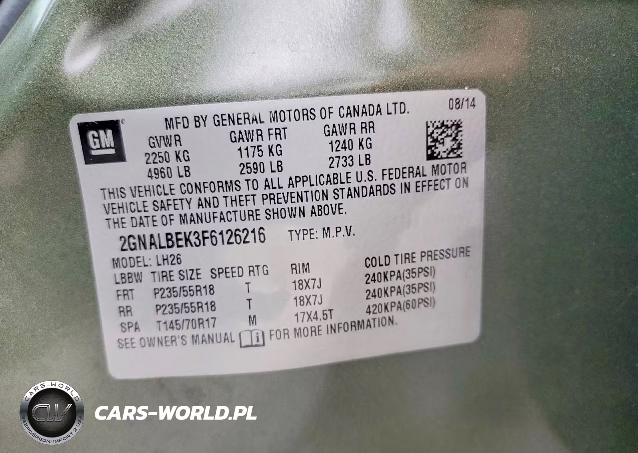 2015 Chevrolet Equinox Lt VIN:2GNALBEK3F6126216 - 13