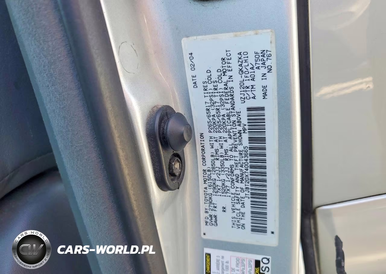 2004 Lexus Gx 470 VIN:JTJBT20X740043665 - 13