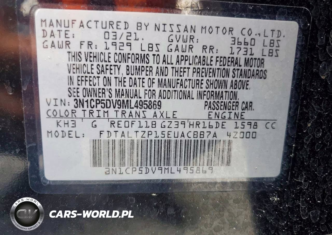 2021 Nissan Kicks Sr VIN:3N1CP5DV9ML495869 - 13