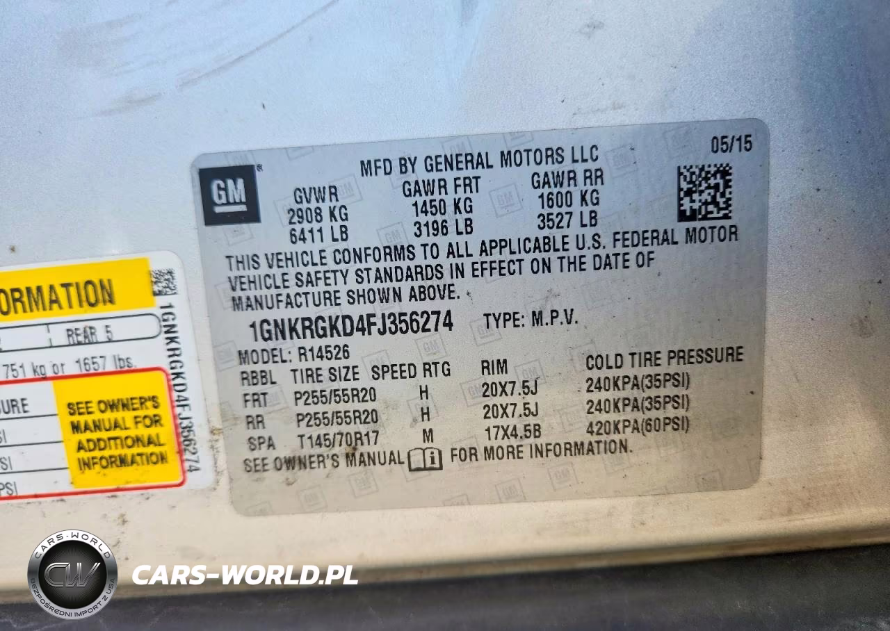 2015 Chevrolet Traverse Lt VIN:1GNKRGKD4FJ356274 - 13