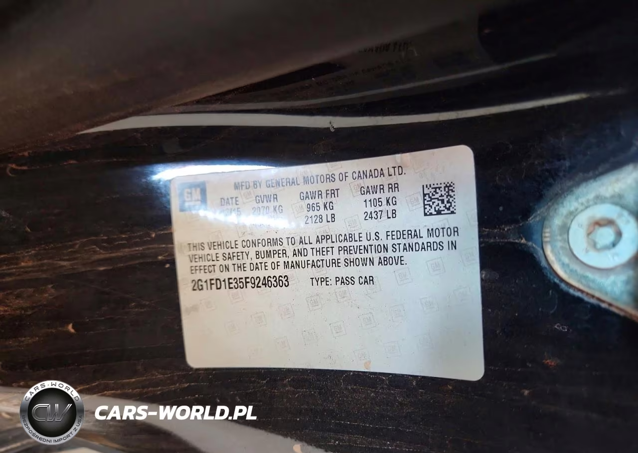 2015 Chevrolet Camaro Lt VIN:2G1FD1E35F9246363 - 12