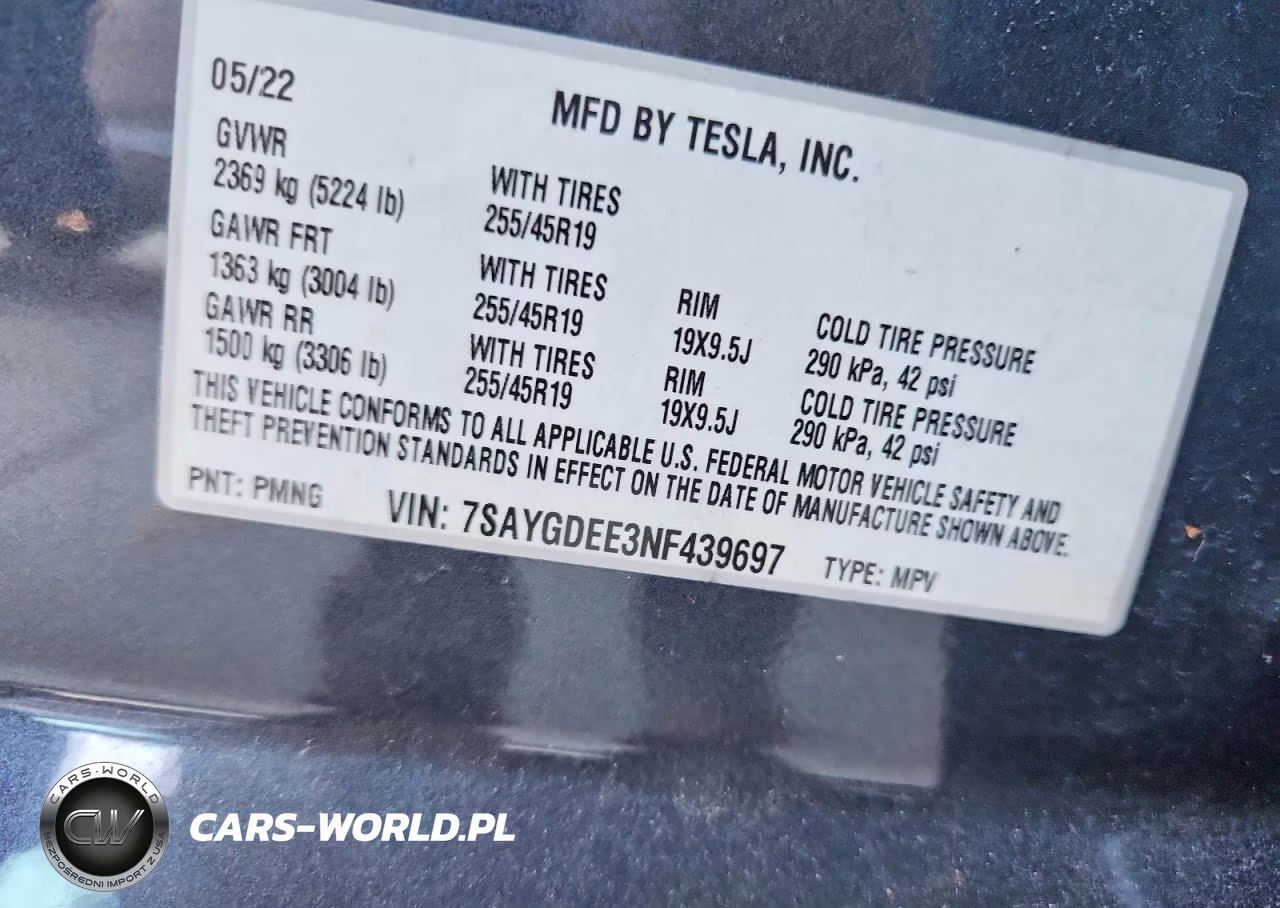 2022 Tesla Model Y VIN:7SAYGDEE3NF439697 - 13