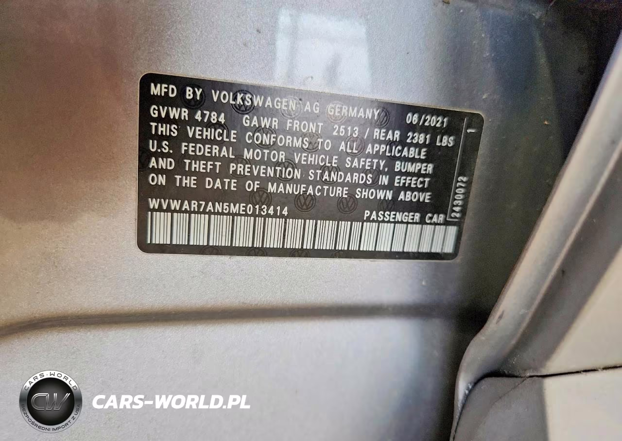 2021 Volkswagen Arteon Se VIN:WVWAR7AN5ME013414 - 12