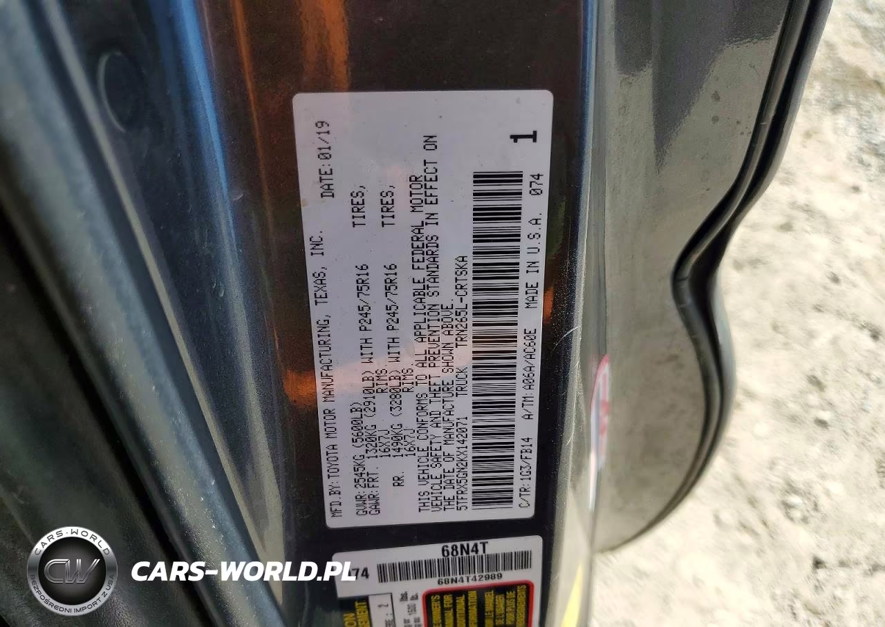 2019 Toyota Tacoma Sr VIN:5TFRX5GN2KX142071 - 12