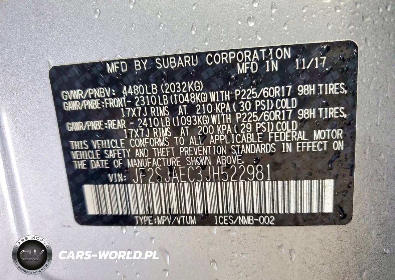 2018 Subaru Forester 2.5I Premium VIN:JF2SJAEC3JH522981 - 14