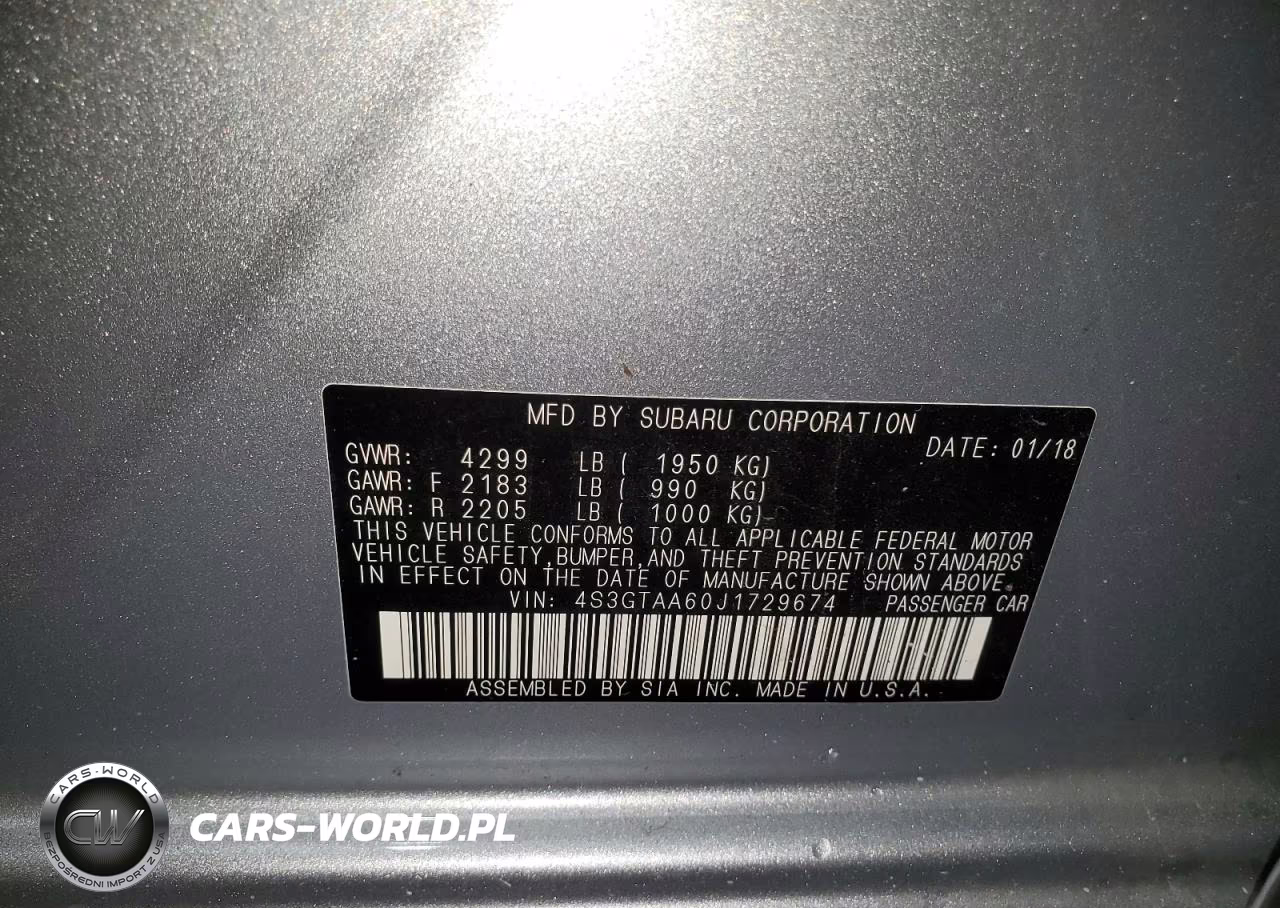 2018 Subaru Impreza VIN:4S3GTAA60J1729674 - 13