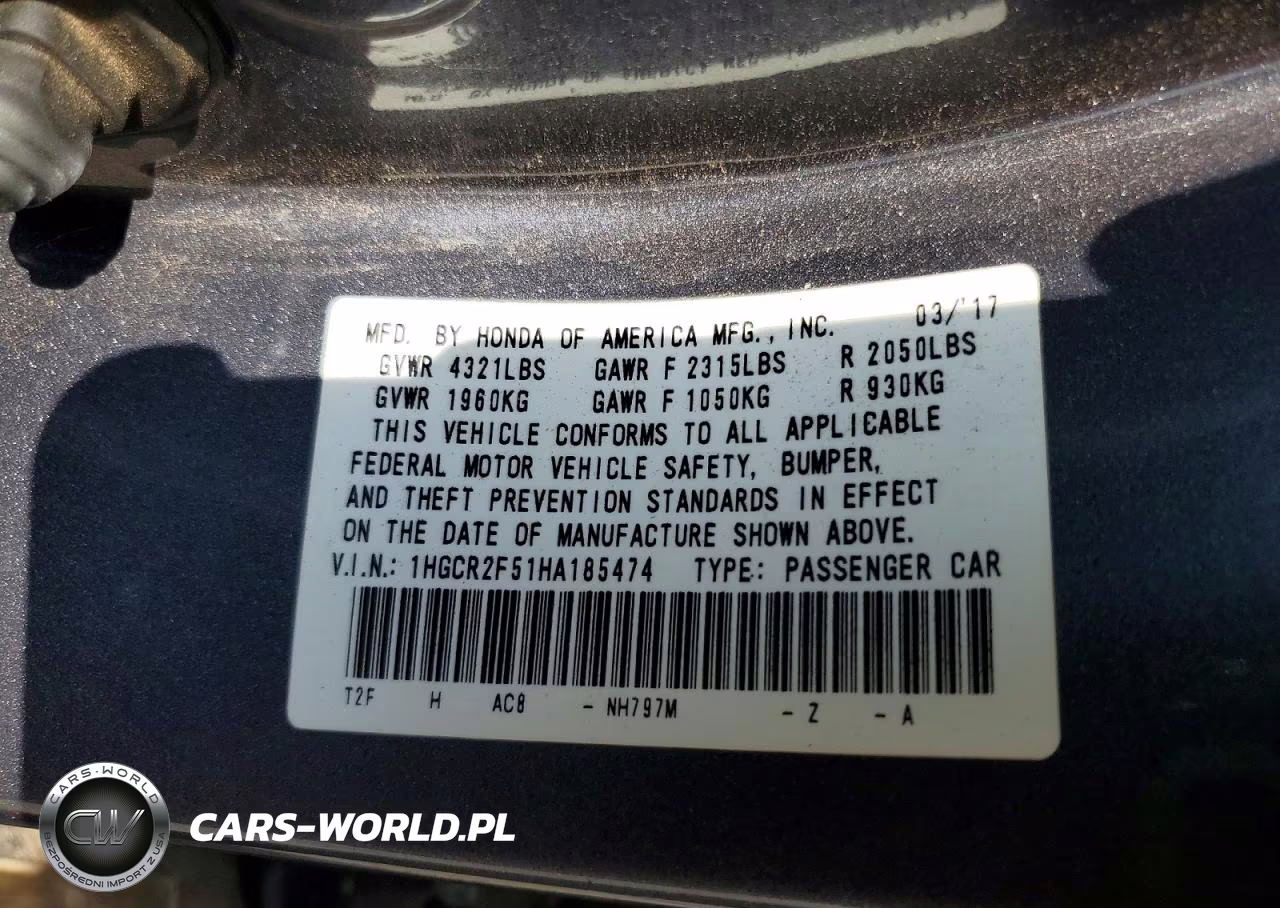 2017 Honda Accord Sport VIN:1HGCR2F51HA185474 - 13