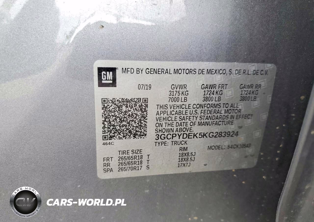 2019 Chevrolet Silverado K1500 Lt VIN:3GCPYDEK5KG283924 - 12