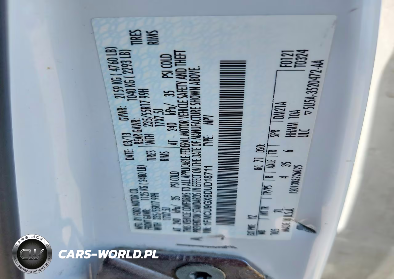 2013 Ford Escape Se VIN:1FMCU9GX6DUD18711 - 12