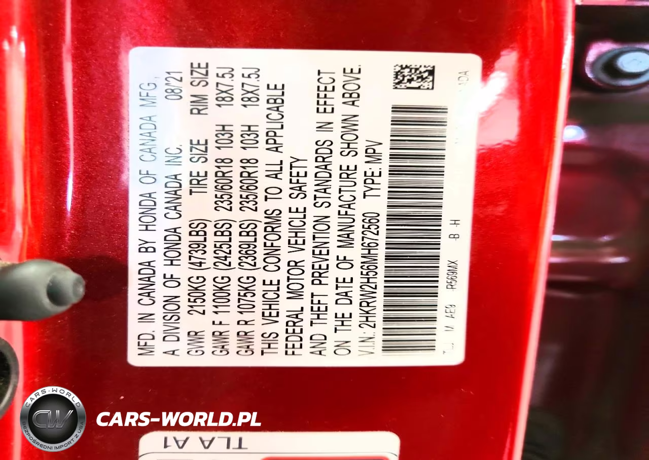 2021 Honda Cr-V Ex VIN:2HKRW2H56MH672560 - 14
