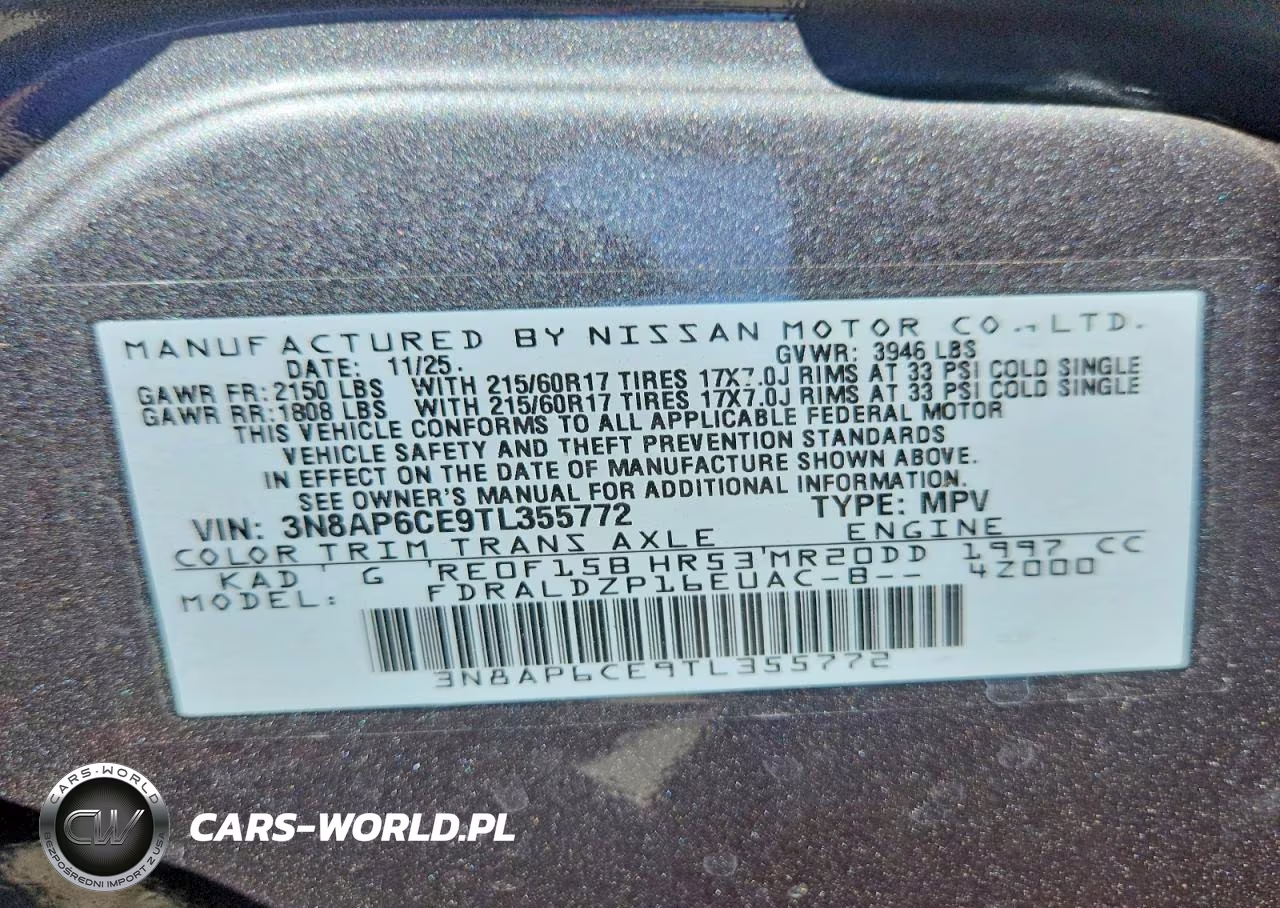 2026 Nissan Kicks Sv VIN:3N8AP6CE9TL355772 - 13