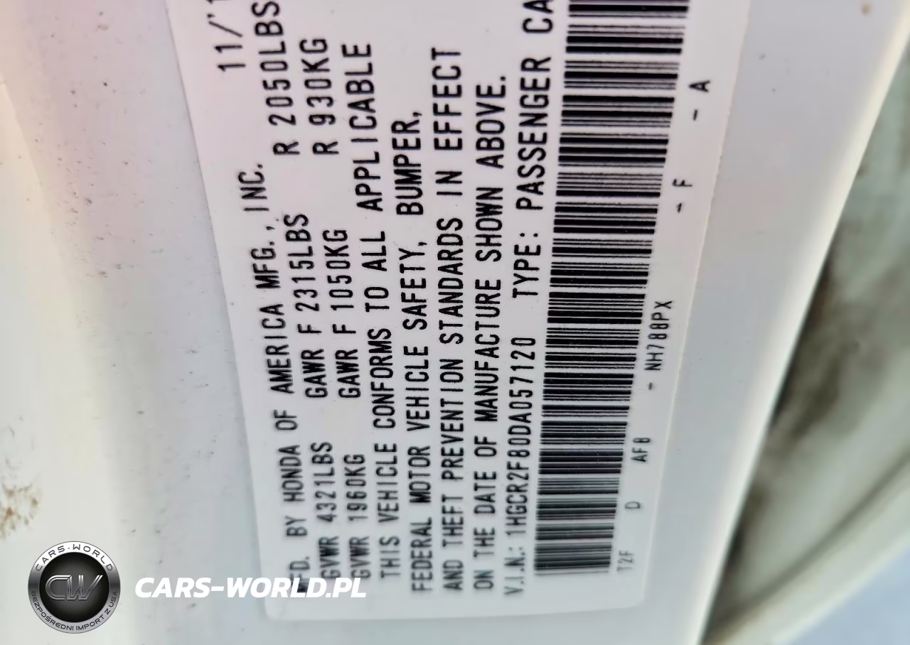 2013 Honda Accord Exl VIN:1HGCR2F80DA057120 - 12