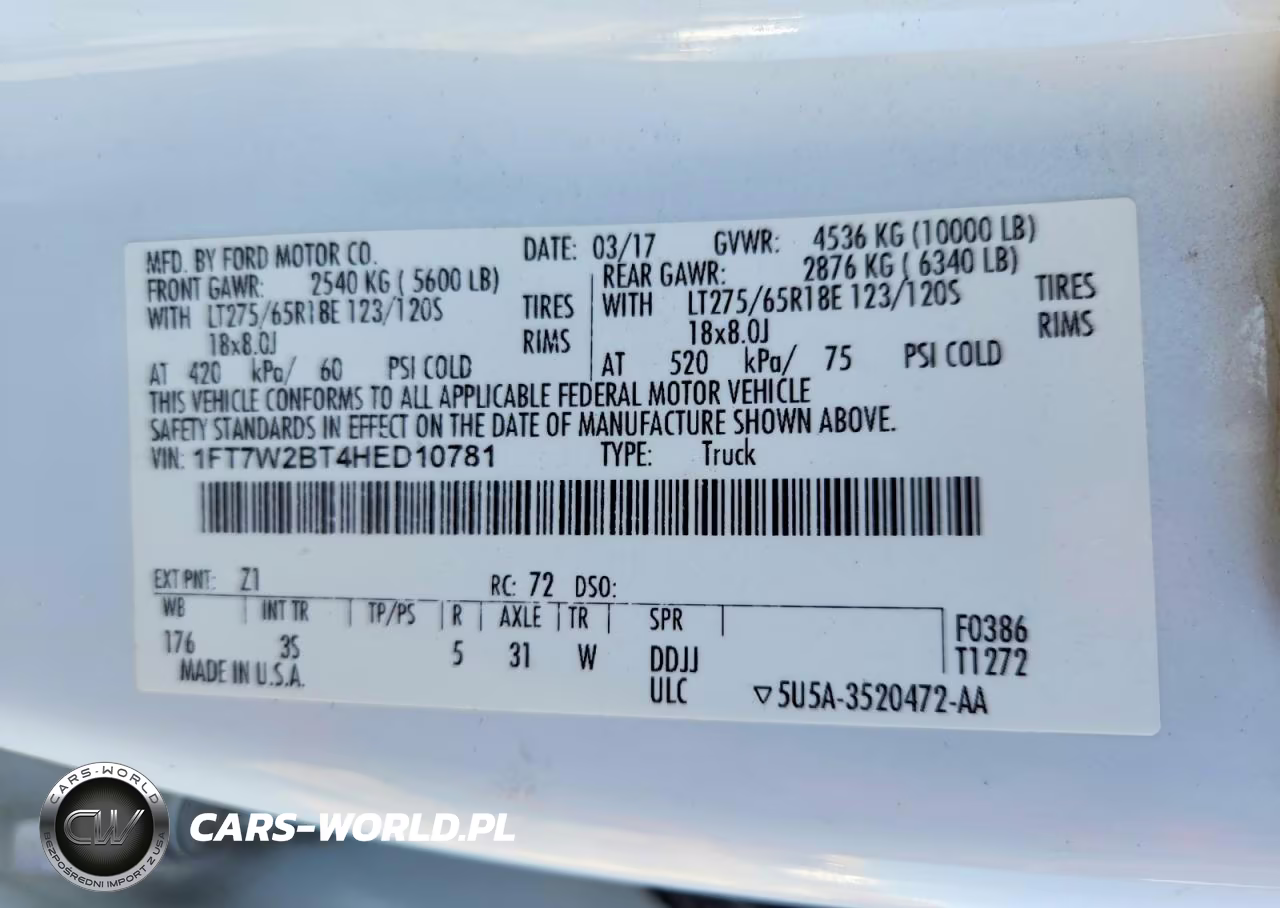 2017 Ford F250 Super Duty VIN:1FT7W2BT4HED10781 - 12