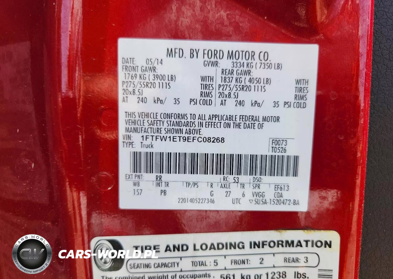 2014 Ford F150 Supercrew VIN:1FTFW1ET9EFC08268 - 12