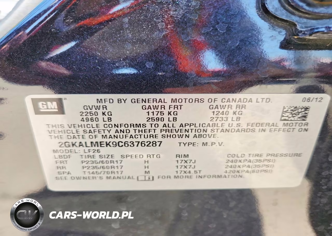 2012 GMC Terrain Sle VIN:2GKALMEK9C6376287 - 13