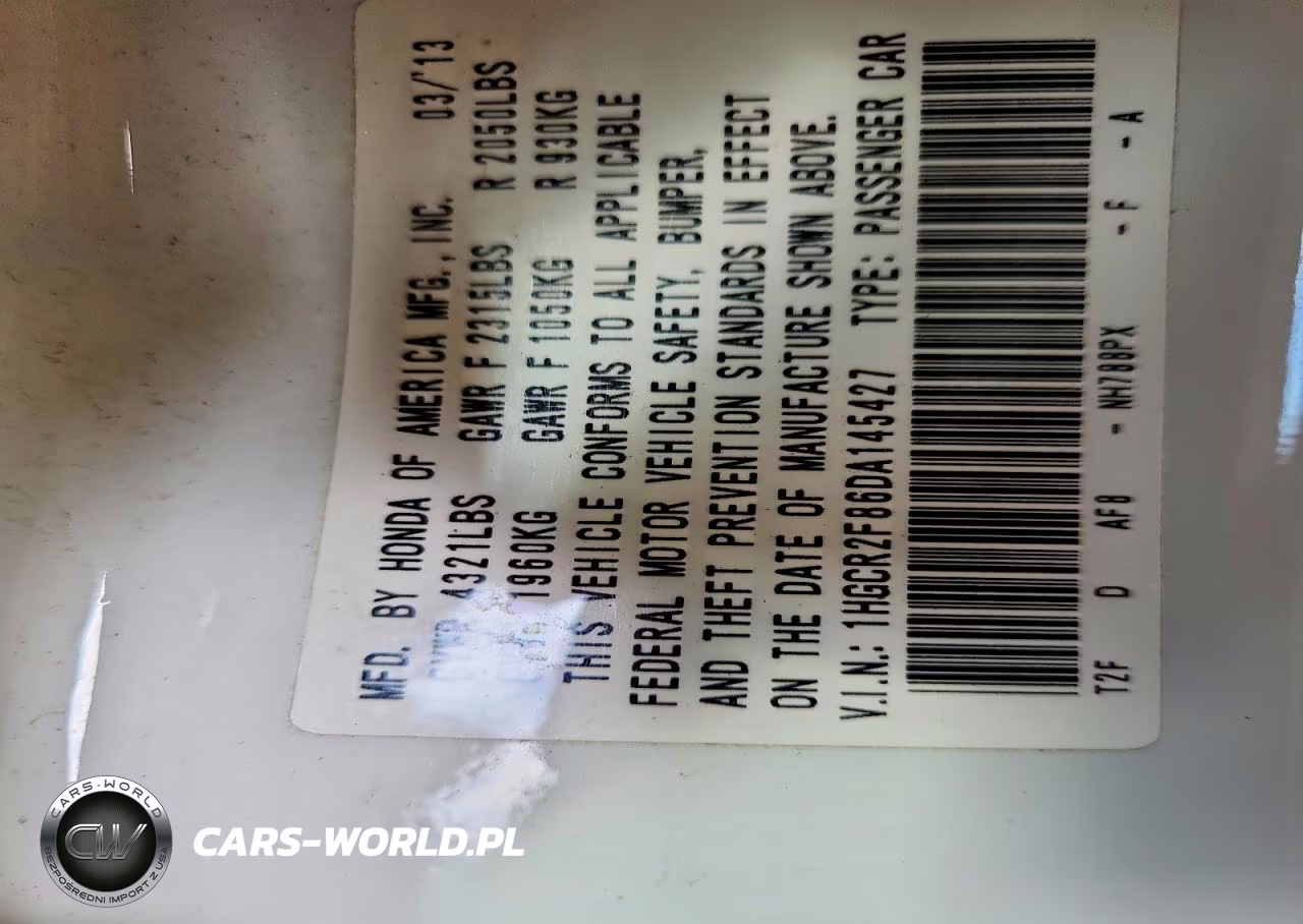 2013 Honda Accord Exl VIN:1HGCR2F86DA145427 - 12